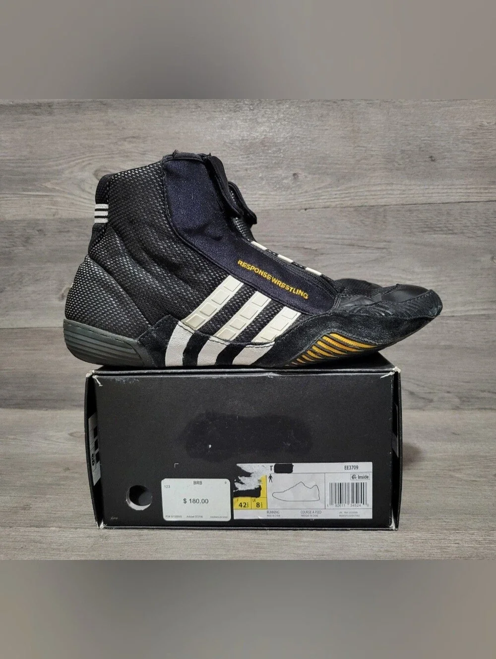RARE Vintage 2007 Adidas Response Wrestling Mens Size 12 Shoes Black